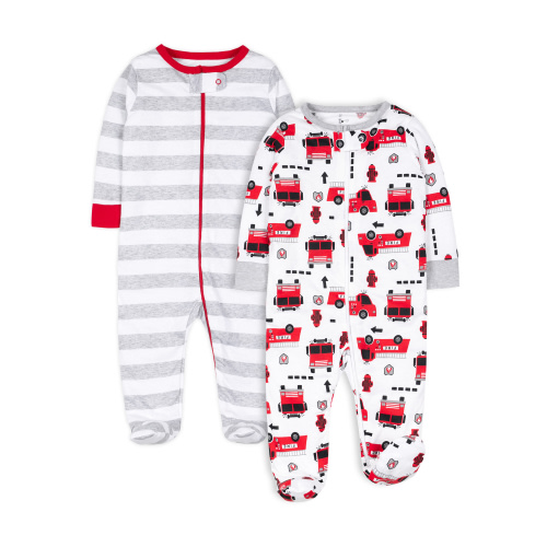 Little Star Organic Baby Boy 2Pk Sleep n Play, Size NB-9M