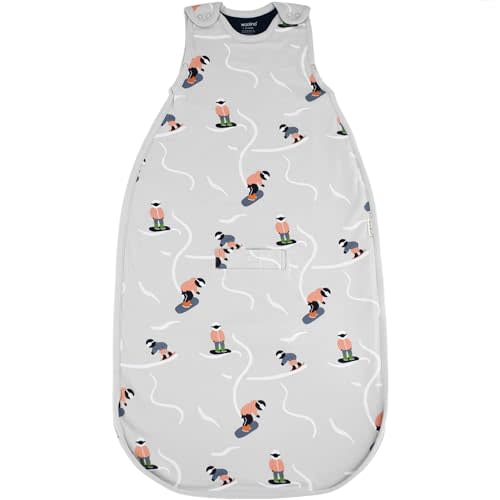 Woolino 4 Season Ultimate Baby Sleep Sack – Merino Wool & Organic Cotton Baby Sleep Bag, Universal Size Wearable Blanket, Adjustable Sleep Sack for Baby 2–24 Months - Snowboarder