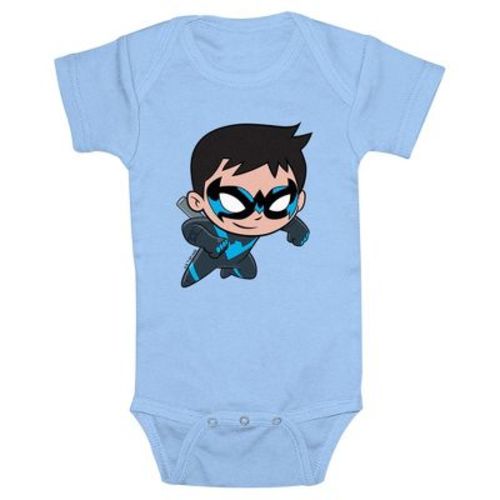 Infant's Dc Super Friends Chibi Nightwing Bodysuit - Light Blue - 18 Months