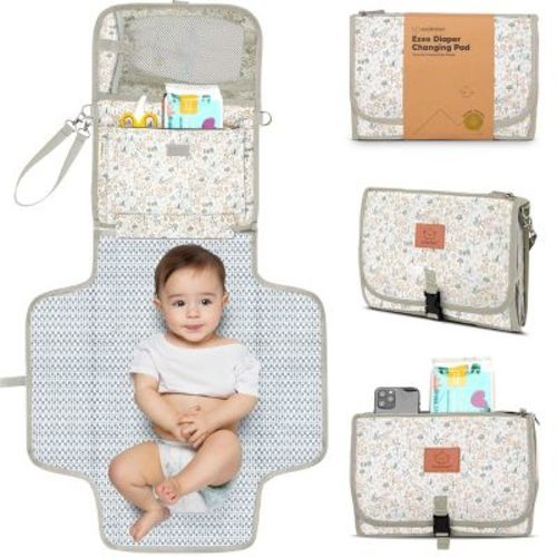 Keababies Ezee Diaper Changing Pad, Portable Diaper Changing Mat, Waterproof Foldable Diaper Changing Pad (acacia)
