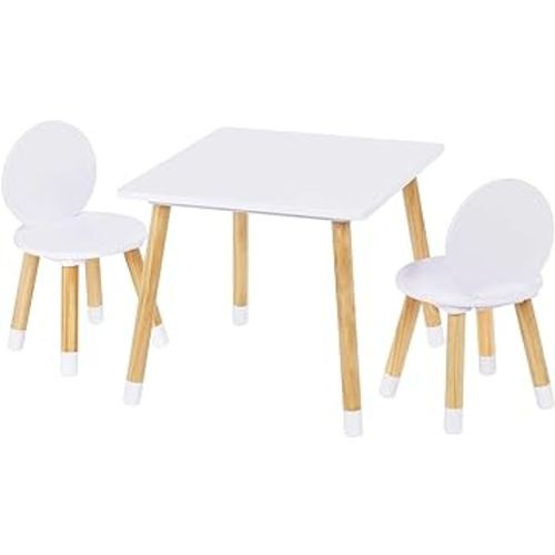 Amazon 3-Piece Kiddy Table & Chairs Set | Square Table with Round Chairs