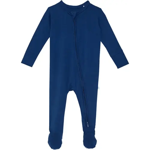 Posh Peanut Baby Rompers Pajamas - Newborn Sleepers Boy Clothes - Kids One Piece PJ - Soft Viscose from Bamboo - Sailor Blue Zippered