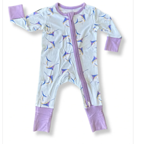 Moonlight Marlin Purple Zippy Pajama – TidalTots