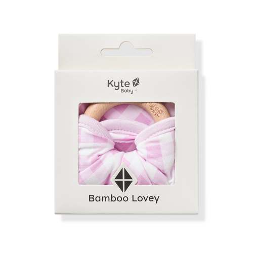 Lovey in Gingham Thistle with Removable Wooden Teething Ring