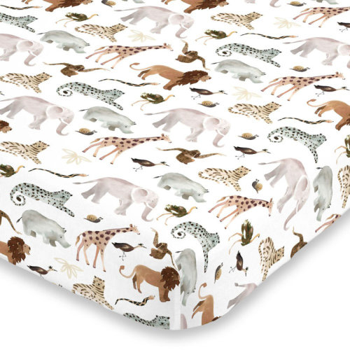 Indigo Safari Nojo Jungle Fitted Crib Sheet | Wayfair