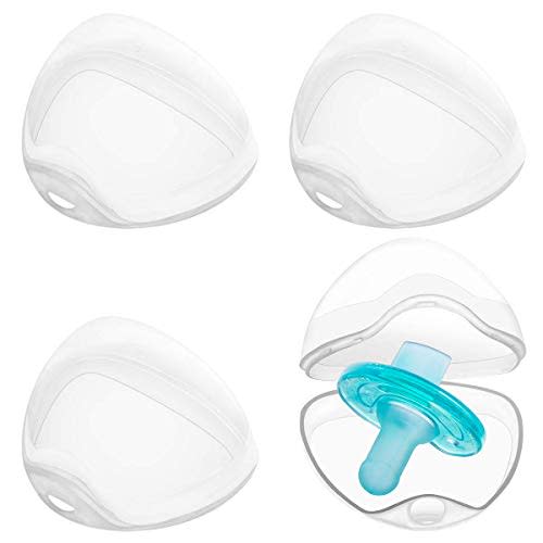 LANEYLI Pacifier Case Pacifier Holder Case Pacifier Clip Binky Holder Case Pacifier Box Pacifier Accessories 4 Pack Transparent