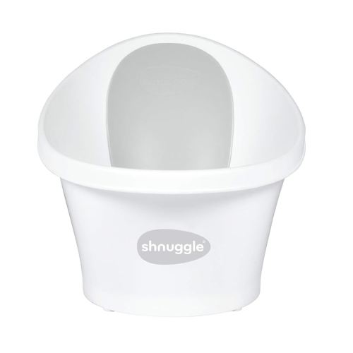 Newborn Baby Bath | Built in Support Bump and Soft Backrest | Suitable from Newborn | Bath Seat Support Includes Plug | White with Grey Backrest