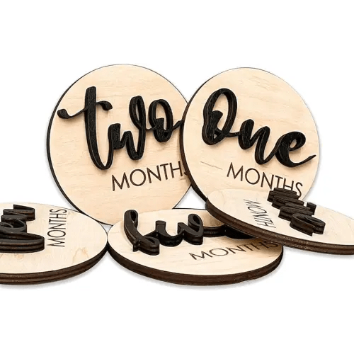 Baby Monthly Milestone, Wooden Baby Milestone Signs, Monthly Milestone Wood Discs, Baby Milestone Discs (S001)