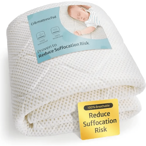 Blissful Diary Waterproof Crib Mattress Protector Pad,100% Breathable Proven to Reduce Suffocation Risk,Noiseless Baby Mattress Pad Cover Fits for Standard Baby Crib Size 52''x28'', Machine Washable