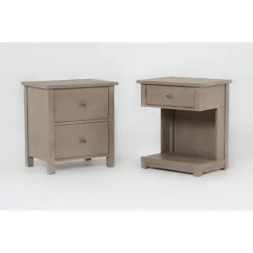 Felipe Driftwood 1-Drawer C Table With USB & 2-Drawer Nightstand With USB