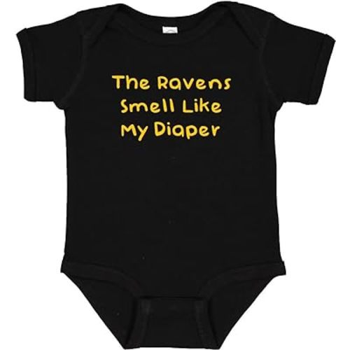 Steelers Fan Ravens Smell Like My Diaper Baby Bodysuit - Black