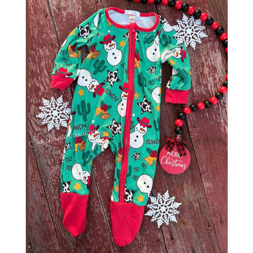 Howdy snowman baby sleeper (sale)