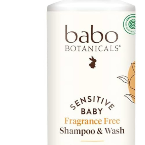 Babo Botanicals Sensitive Baby Fragrance-Free 2-in-1 Shampoo & Wash - Shea Butter, Calendula & Aloe Vera - EWG Verified - Cruelty-Free - Vegan - Pediatrician Tested - For Babies & Kids