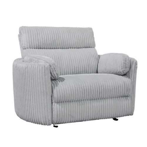 Upholstered Extra Wide Glider Power Recliner with Round Arms