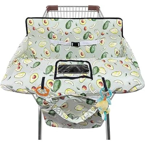 Shopping Cart Cover for Baby,2-in-1 High Chair Cover with Portable Cloth Bag,Cart Seat Pad for Babies Grocery Cushion Cover Restaurant,Suitable for All Supermarkets