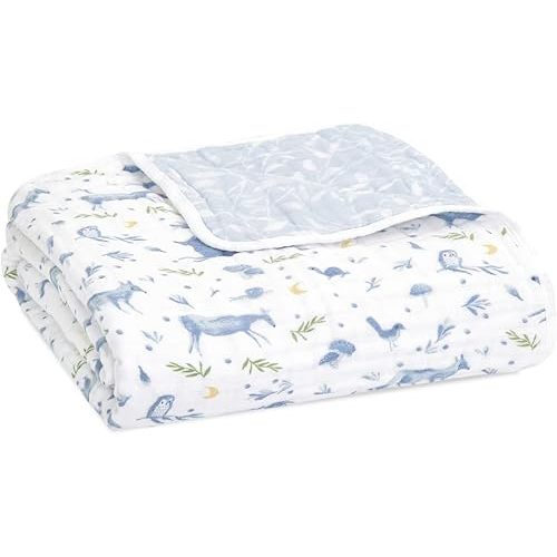 aden + anais 100% Organic Cotton Muslin Baby Blanket Crib Bedding for Newborn Baby and Toddler, Nursery Blanket for Boys and Girls, Baby Registry and Shower Gift - Outdoors, Sleepy Forest