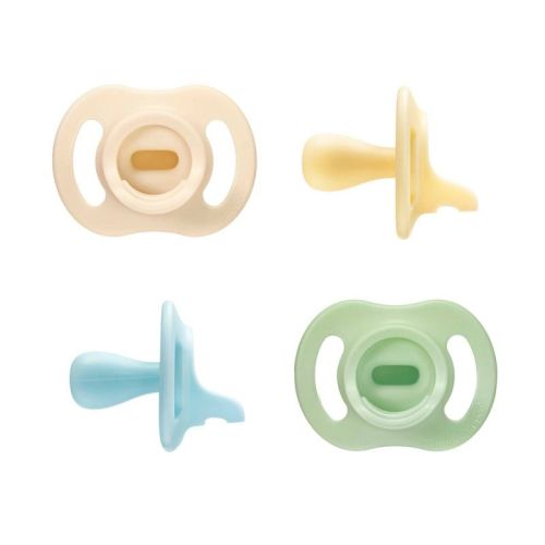 Tommee Tippee Ultra-Light Stay Put Silicone Pacifier 0-6 Months - Green & Yellow - 4pk
