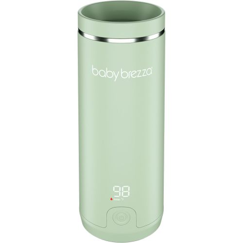 Baby Brezza Portable Baby Bottle Warmer - Breastmilk + Formula Safe, Green | 3x Faster Travel Warming, Up to 8 Bottles with 4 Temp Settings, No Bottle Adapters + Safe, Even Heating, Dishwasher Safe
