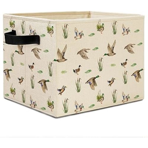 Mallard Duck Nursery Storage Bins, Farmhouse Wild Green Head Ducks Hunting Collapsible Storage Basket Organizer for Kids Bedroom Bathroom Clothes Toys Books,Toybox for Girls WILDDUCK