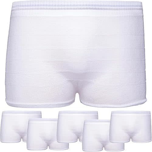 Knit Mesh Underpants [5 Pack] Disposable Underwear for Postpartum, Hospital Recovery, Incontinence, Maternity - High Waisted, Soft, Stretchy, Breathable Under Garments - Washable Multiple Times(XL-2X)