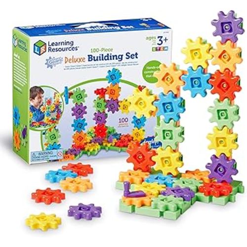Amazon.com: Learning Resources Gears! Gears! Gears! 100-Piece Deluxe Building Set - Ages 3+, Preschool Building Sets, Gears Toys for Kids, STEM Toys for Toddlers, Construction Toy Set : Toys & Games