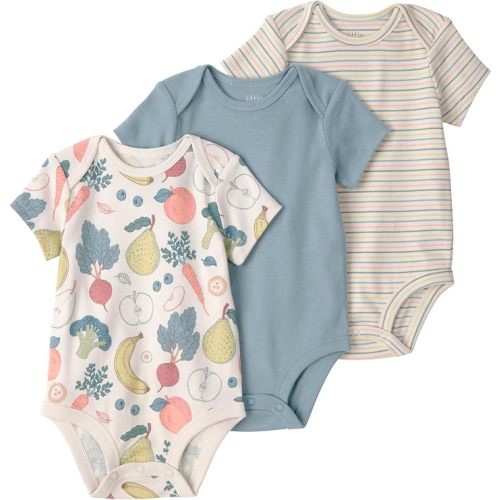 little planet by carter's Unisex Baby 3-pack Short Sleeve Bodysuits Made With Organic Cotton