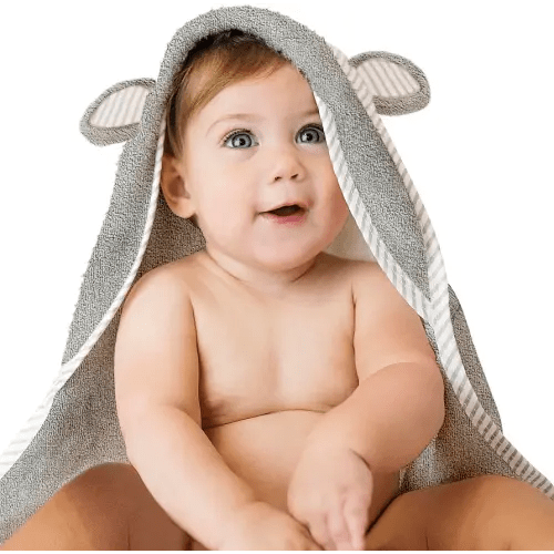 San Francisco Baby Towels for Newborn - Hooded Baby Bath Towels for Boys and Girls, Kids Bath Towels with Hood, Grey