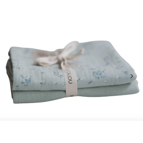 Baby's Green & Flowers Swaddles | Set of 2