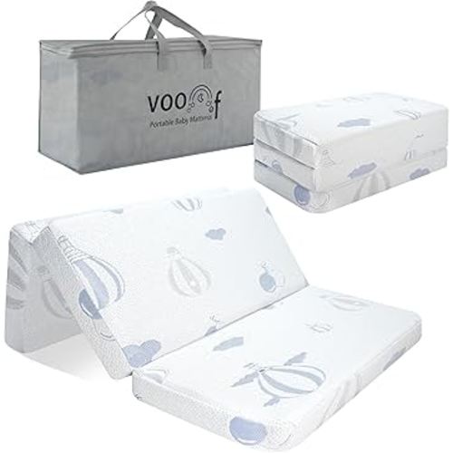 Trifold Pack and Play Mattress - 38"x26" Pack N Play Mattresses Pad with Breathable Removable Cover - High Density Foam Foldable Portable Baby Crib Mattress 2Inch