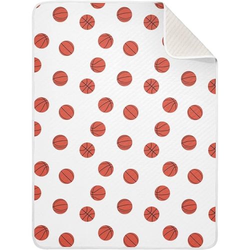 Swaddle Blanket for Basketball Balls Baby Receiving Blanket Muslin Baby Swaddles Soft Cotton Breathable Nursery Blankets for Unisex Boys and Girls 30x40 Inch