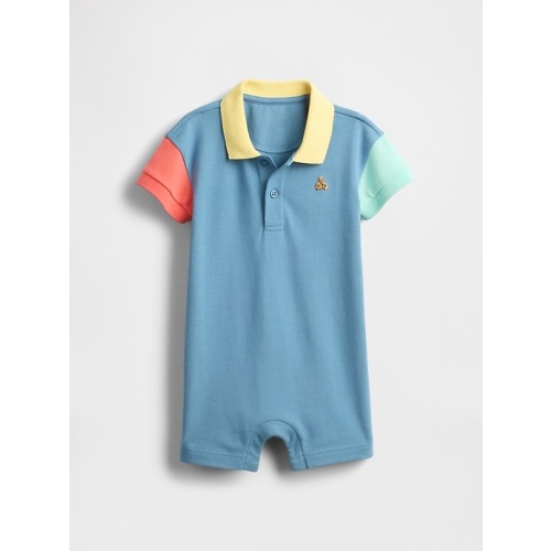 Baby Pique Polo Shorty One-Piece