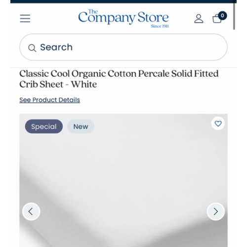 Classic Cool Organic Cotton Percale Solid Fitted Crib Sheet
