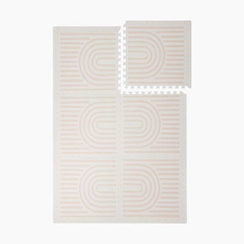Toddlekind Haven Foam Play Mat | Linear Collection - Linen, 6X8