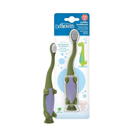 Dr. Brown's Toddler Toothbrush, Dinosaur, Green, 1-Pack