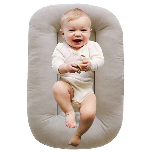 2025 New Baby Lounger, Soft, Cozy & Breathable (Light Grey Cover + Liner)