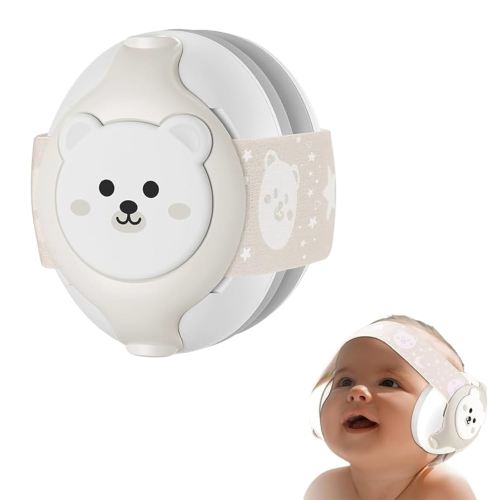 Baby Headphones-Infant Ear Protection for Babies 0-36 Months, 25dB NRR Baby Noise Cancelling Headphones with Little Bear Design,Travel Essentials for Airplane/Improves Sleep/Outdoor