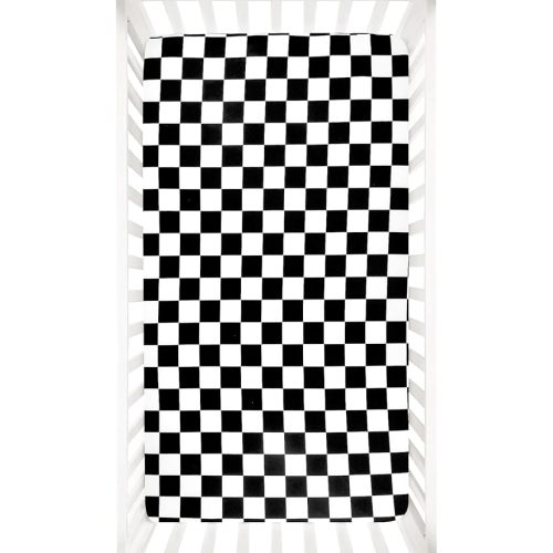 DILIMI Fitted Crib Sheets for Baby Boys and Girls, Ultra-Soft Breathable Baby Crib Sheet Fits Standard Crib and Toddler Mattress, Black Checkered