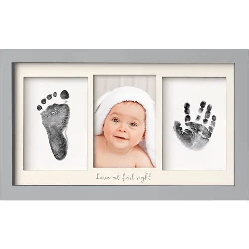 Inkless Baby Hand And Footprint Kit - Ink Pad for Baby Hand and Footprints,Dog Paw Print Kit,Dog Nose Print Kit,Clean Touch Newborn Print Kit,Baby Registry,Baby Shower Gifts,Girls, Boys(Cloud Gray)