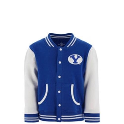 Toddler Oval Y Snap BYU Varsity Jacket - Creative Knitwear
