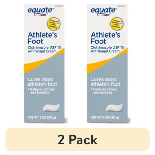(2 pack) Equate Athlete's Foot Clotrimazole USP 1% Antifungal Cream, 2 oz, Compare to Lotrimin® AF Active Ingredient