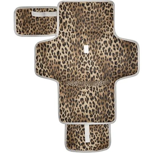 Cheetah Leopard Print Baby Portable Changing Pads Newborn Diaper Changing Mat Reusable Diaper Changing Station for Baby Toddlers Girls Boys Shower Gifts