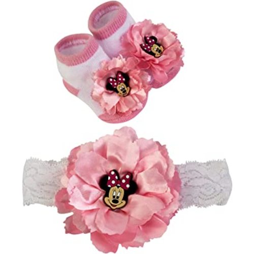 Disney Baby Girls’ Minnie Mouse Gift Set – 2 Piece Headband and Socks (Newborn: 0-12M)