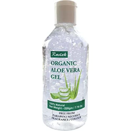 Raslok Aloe Vera Gel 100% Pure Natural Organic Aloe Gel For Moisturizing Face Skin & Hair Care,Durable Moisturizing Hydrating Soothing After Sun Repair Non-Sticky (7.76 OZ)