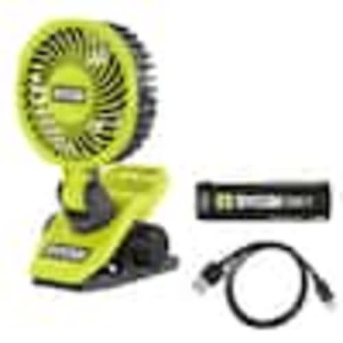 RYOBI USB Lithium Clamp Fan Kit with 2.0 Ah USB Lithium Battery and Charging Cable FVF51K