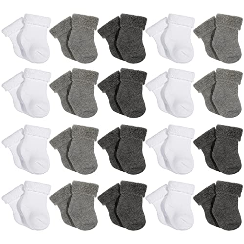 Janmercy 20 Pair Preemie Socks Baby Boy Girls Newborn Premature Terry Cotton Socks for Unisex Baby