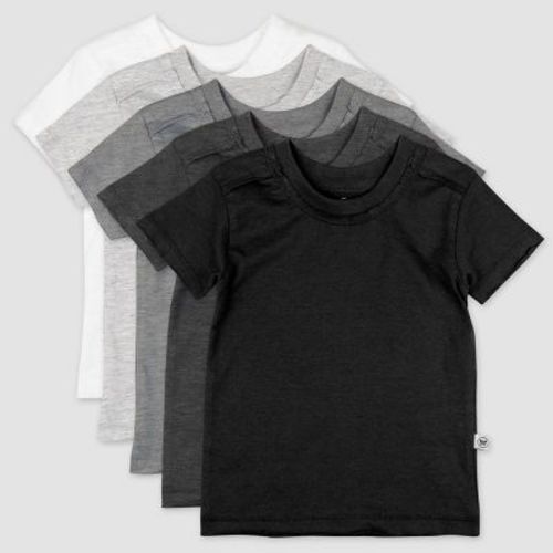 Honest Baby Boys' 5pk Organic Cotton Short Sleeve T-shirt - Gray 18m