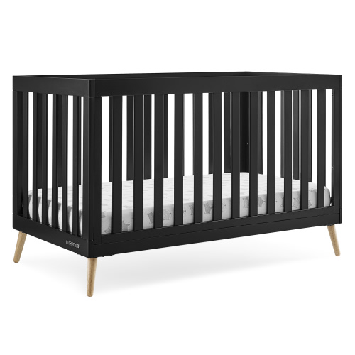 Delta Children Essex 4-in-1 Convertible Baby Crib - Greenguard Gold Certified, Ebony/Natural