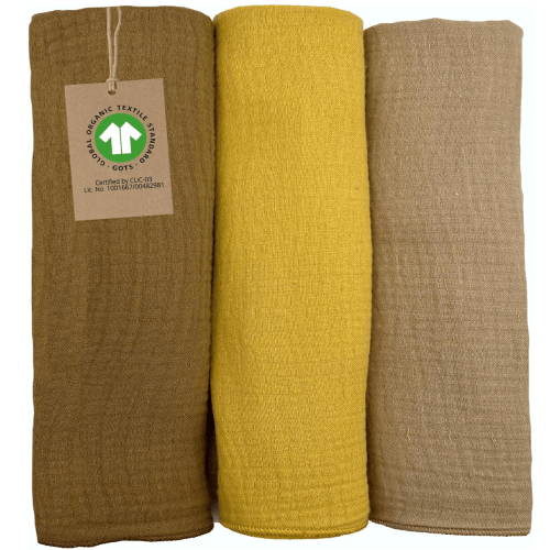 mimaDu - Set of 3 Baby Muslin Squares Made of Organic Cotton GOTS 25 x 25 cm - Burp Cloths for Boys and Girls - Mini Towels for Baby Care Ideal as Burp Cloth, Muslin Cloth, Washcloth, Muslin Cloth (Desert) : Amazon.de: Baby Products