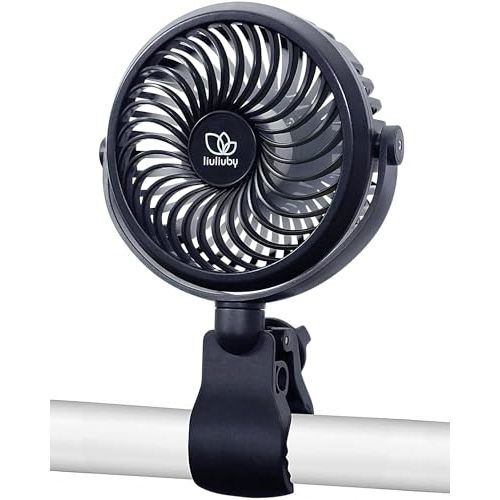 liuliuby Baby Stroller Fan with Clip | Clip On Fan for Baby Car Seat | Portable & Rechargeable with Durable Clamp | Stroller Accessories | Small Cooling USB Chargeable Battery (Jet Black)