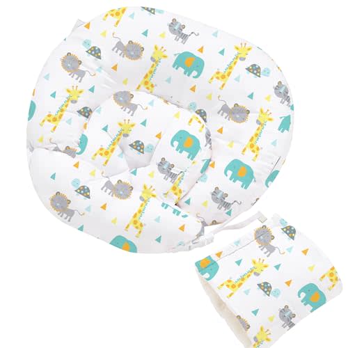 Little Grape Land Nursing Pillow, Multifunctional Breast Feeding Pillow with Arm Pillow, 3pk Baby Support Pillow with Adjustable Waist Strap and Removable Cover, Woodland Animals